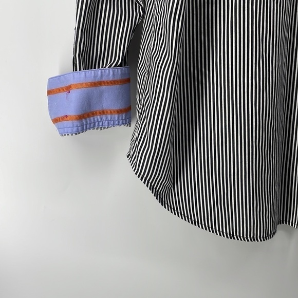 Robert Graham X flip cuff striped button shirt business standout suit sz Lg c - Picture 13 of 13